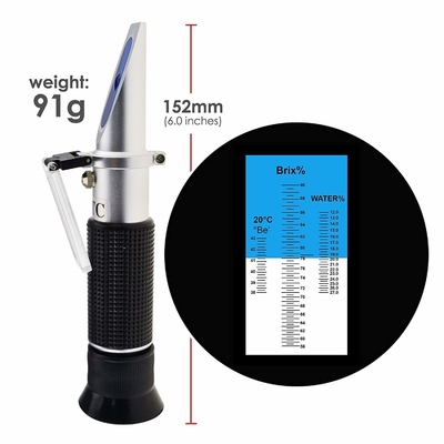 Refractômetro Brix portátil compacto 0-40% de Brix e 0-25% de álcool para açúcar em vinho