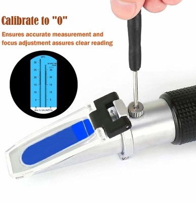 Suporte OEM 2 Escala 0-32% Brix 0-28% Salinidade Sal ATC Refractômetro para Aquário de Pesca Marinha