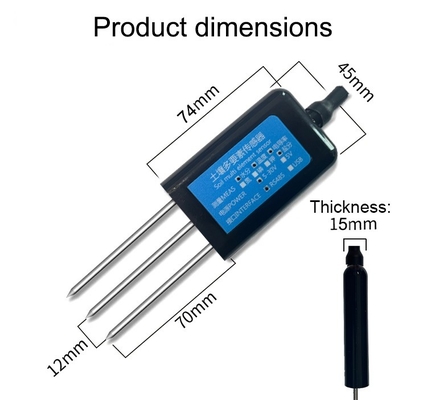 Sensor CE de temperatura e umidade do solo RS485 de aço inoxidável 304 para ensaio de umidade do solo