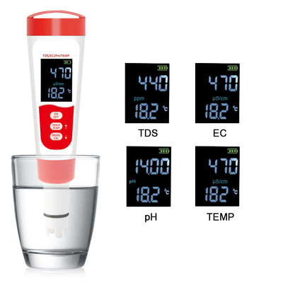 Testeiro de caneta de monitoramento digital de água profissional com medição de TDS/EC/PH/temperatura