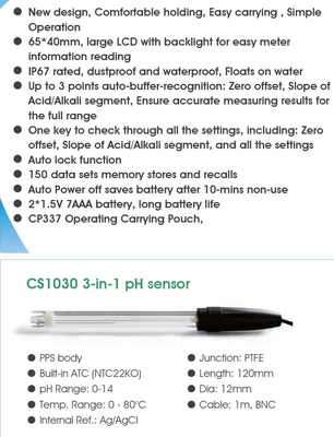 ODM Suporte personalizado Medidor de pH/ORP portátil portátil com eletrodo substituível
