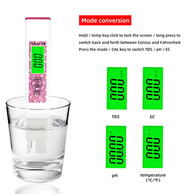 Medidor digital de TDS/CE/PH/Temperatura para ensaio de água Intervalo 1-9999PPM/1-9999us/cm