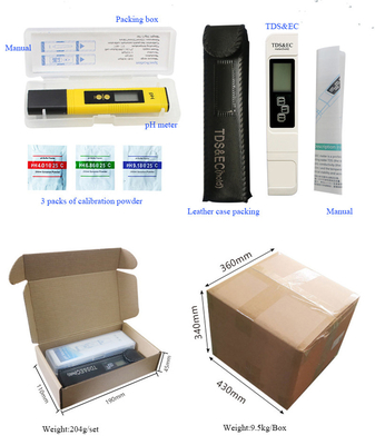 Intervalo de medição pH 0-14 TDS 0-9990ppm EC 0-9990us/cm Medidor para laboratório de sistemas de aquário RO