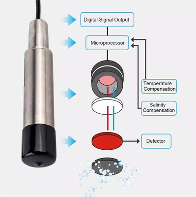 IP68 DO Sensor de medição Métro sonda para medição precisa de oxigénio dissolvido em água