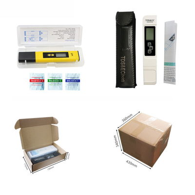 PH TDS EC Medidor de temperatura combo Faixa de medição 0-14ph 0-9990ppm 0-9990us/cm Tipo de caneta 3V