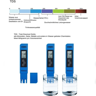 Display LCD 3 em 1 ATC Temperatura TDS EC Meter Portátil para aquário piscina hidropônica