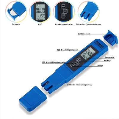 Display LCD 3 em 1 ATC Temperatura TDS EC Meter Portátil para aquário piscina hidropônica