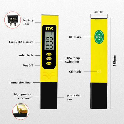 Tipo de caneta Medidor TDS para Teste de purificador de água potável RO 150*31*18 mm Tecnologia avançada