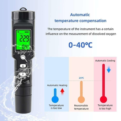 Display LCD Medidor de oxigénio dissolvido Teste de temperatura DO da água para análise de aquicultura