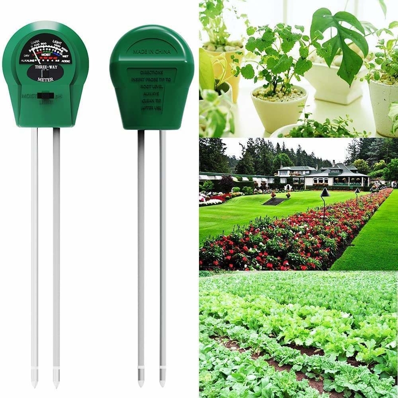 Proba de tubo de aço inoxidável 3 em 1 Teste de umidade/luz/Ph para planta/resto/fazenda/jardim