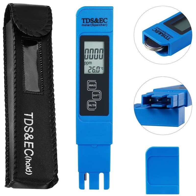 Display LCD 3 em 1 ATC Temperatura TDS EC Meter Portátil para aquário piscina hidropônica